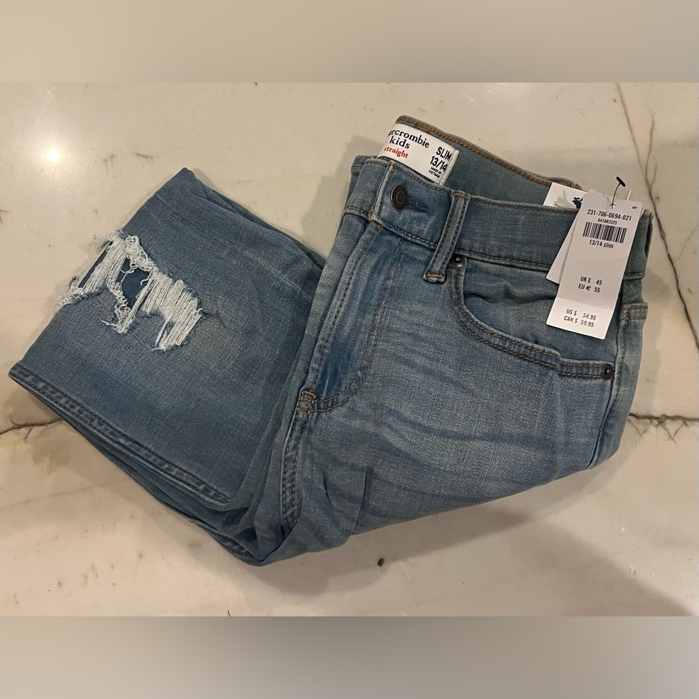 Abercrombie Kids ripped jeans